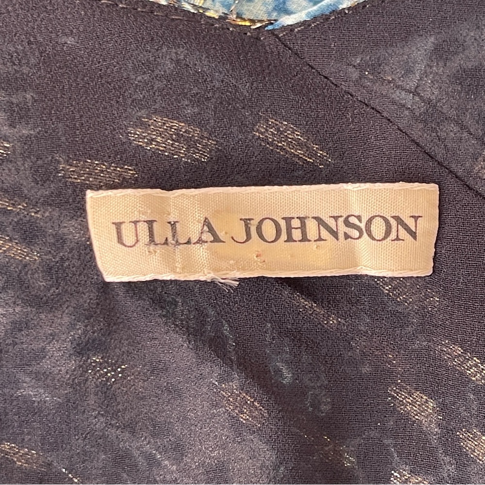 Ulla Johnson NOEMI Dress Size 12 Silk Metallic Mini Shibori Print in Sky Blue - Picture 14 of 16